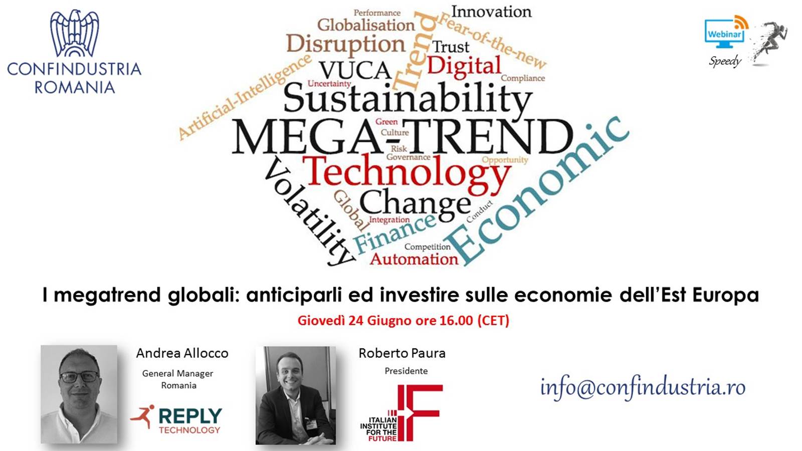 Webinar “I megatrend globali: anticiparli ed investire sulle economie dell’Est Europa”