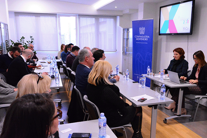 Presentazione Connext 2020 presso la sede della Camera di Commercio del Montenegro, gennaio 2020.